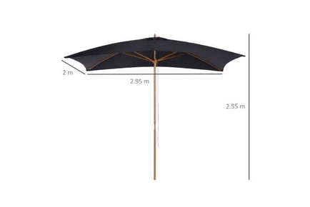 Outsunny Wooden Garden Patio Parasol