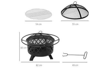 Outsunny 2-in-1 Outdoor Fire Pit