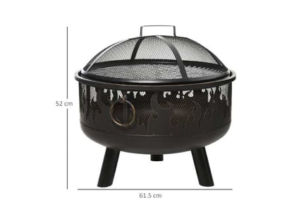 Outsunny 2-in-1 Outdoor Fire Pit
