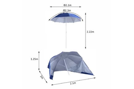 Outsunny 2m Beach Sport Parasol