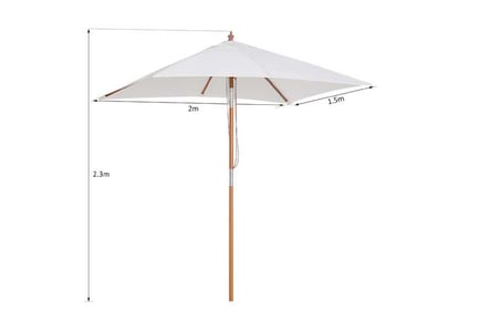 Outsunny 2m x 1.5m Patio Garden Parasol