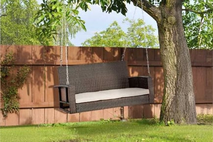 Outsunny Wicker Hanging Loveseat