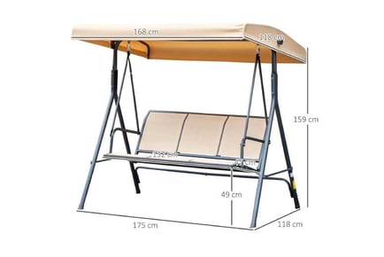 Outsunny 3 Seater Swing Chair Canopy