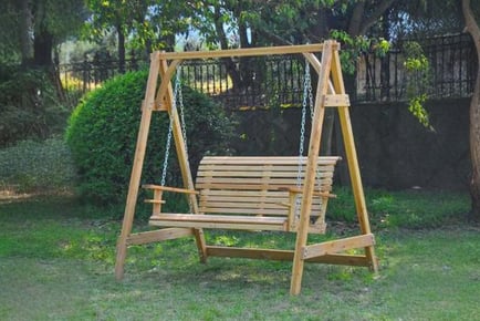 Outsunny Larch Wood Swing Chair Bench