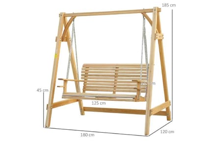 Outsunny Larch Wood Swing Chair Bench