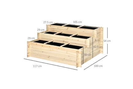 Outsunny 3 Tier Raised Flower Box