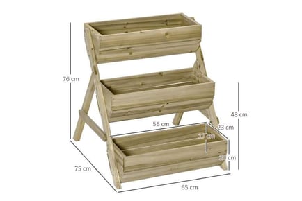 Outsunny Wooden Elevated Planter Box