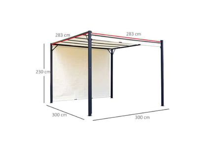 3x3 Adjustable Shade Pergola