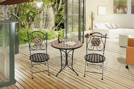 Outsunny 3 PCs Garden Mosaic Bistro Set