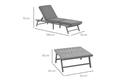 Outsunny 3 Pcs Garden Seating Set