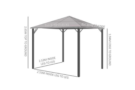 Outsunny Hardtop Mesh Draped Gazebo