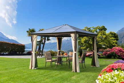 Portable Gazebo Canopy with Aluminum Frame in 3m x 3m Spacious Size