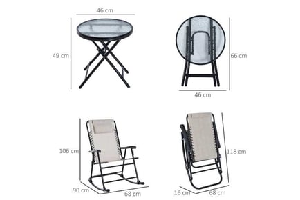 Outsunny 3 Piece Outdoor Rocking Set