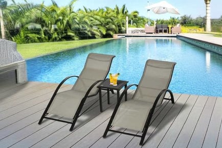 Outsunny 3 Pieces Lounge Chair Set