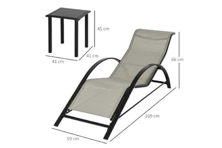 Outsunny 3 Pieces Lounge Chair Set