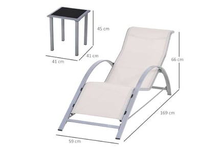 Outsunny 3 Pieces Lounge Chair Set