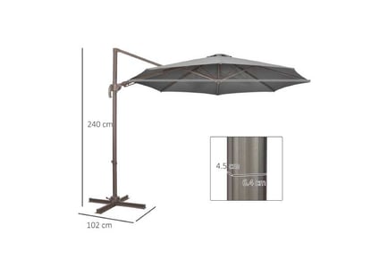 Outsunny Parasol Roma Hanging Sun Shade