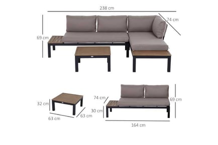 Outsunny Aluminium Frame Furniture Set