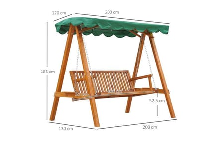 Outsunny Wooden Swing Chair