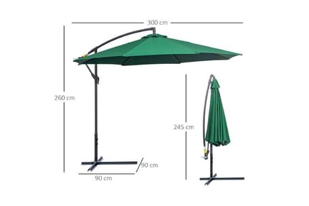 Outsunny Garden Banana Parasol