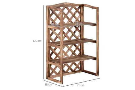 Outsunny Wooden Plant Stand Shelf