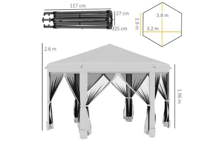 Outsunny Hexagonal Pop-Up Gazebo Canopy