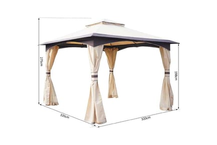 Outsunny Vented Roof Steel Frame Gazebo