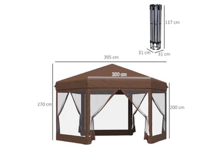 Outsunny Hexagonal Pop Up Gazebo