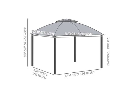 Outsunny Metal Gazebo Canopy Tent