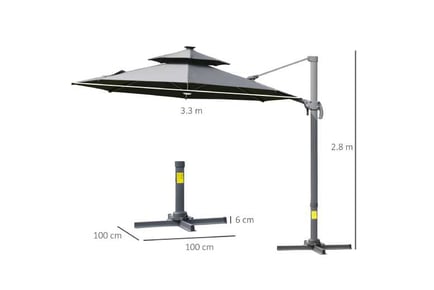 Outsunny Parasol w/ Solar Power