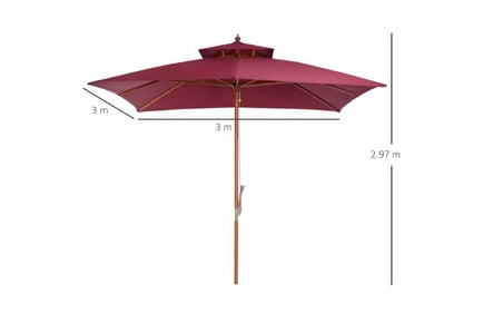 Outsunny Patio Bamboo Parasol