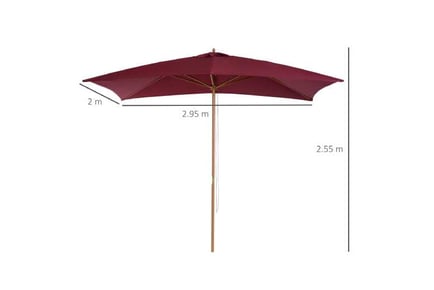 Outsunny Wood Wooden Parasol Patio