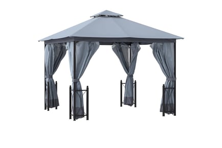 Outsunny Patio Metal Gazebo Canopy Tent