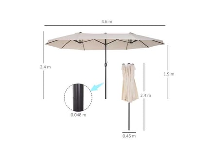 Outsunny Double-Sided Patio Parasol