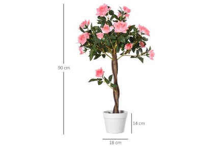 Outsunny Artificial Rose Tree Fake Plant