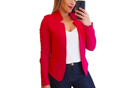 Women's Slim Fit Blazer - Black, Red, Yellow, Pink & White