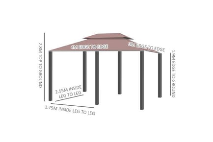 Outsunny Metal Gazebo Canopy Tent