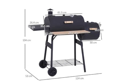 Outsunny Charcoal Portable BBQ Trolley