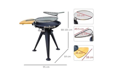 Outsunny Charcoal BBQ Grill Fire Pit