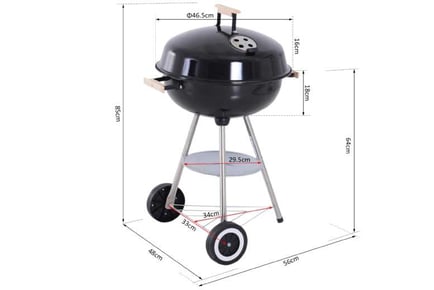 Outsunny Charcoal Grill BBQ Smoker