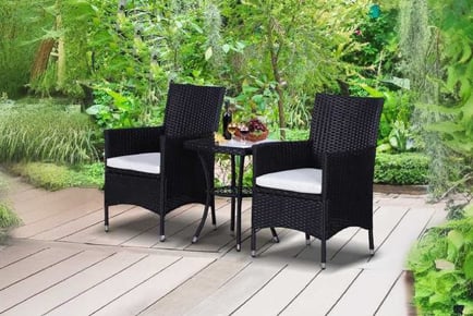 Outsunny Rattan Furniture Bistro Set