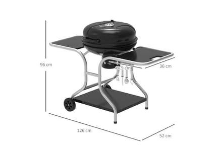 Outsunny Charcoal Grill Trolley Grill