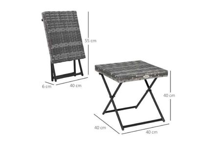 Outsunny Square Wicker Rattan Table