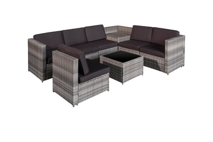 Outsunny Patio Rattan Sofa & Table Set