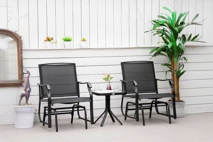 Outsunny Glider Chair & Table Set