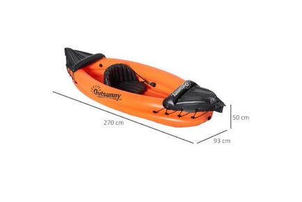 Outsunny Inflatable Kayak, Canoe Set