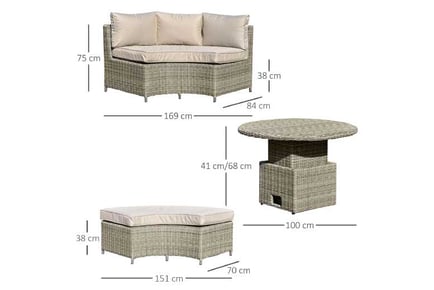 Outsunny Rattan Patio Furniture Set