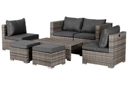 Outsunny Eight-Piece Rattan Sofa Set