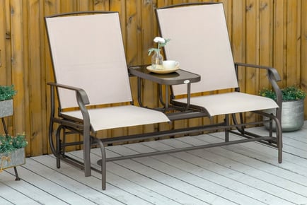 Outsunny Metal Double Swing Chair