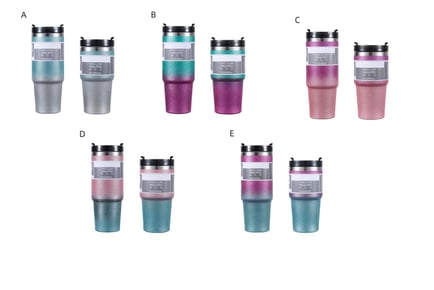 Sparkle Stainless Steel Tumbler Keep Cup with Straw - 5 Colours